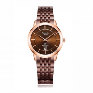 Alexandre Christie AC 8709 Rosegold Brown Lady Slim Elegance Sapphire LDBROBO